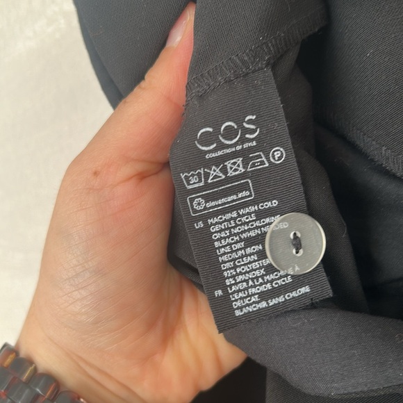 COS high waist paper bag cropped pant culotte with tie belt sz 8 medium - Picture 9 of 9